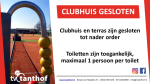 Clubhuis en terras gesloten