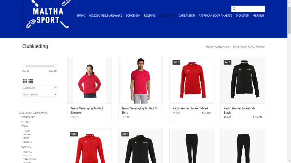 Website met Lustrumkleding